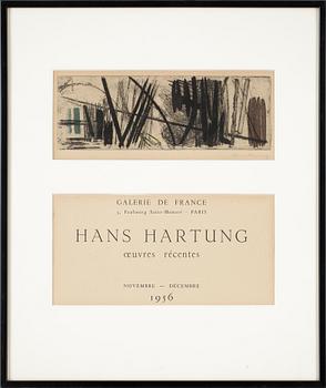 Hans Hartung · HANS HARTUNG, etsning, 1956, signerad.