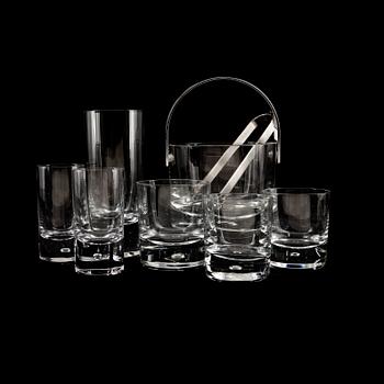 SERVISDELAR, 25 st, glas, "Pippi", Walter Hickman, Kosta, 1960-tal.