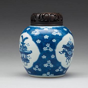 A blue and white jar, Qing dynasty, 18th Century.