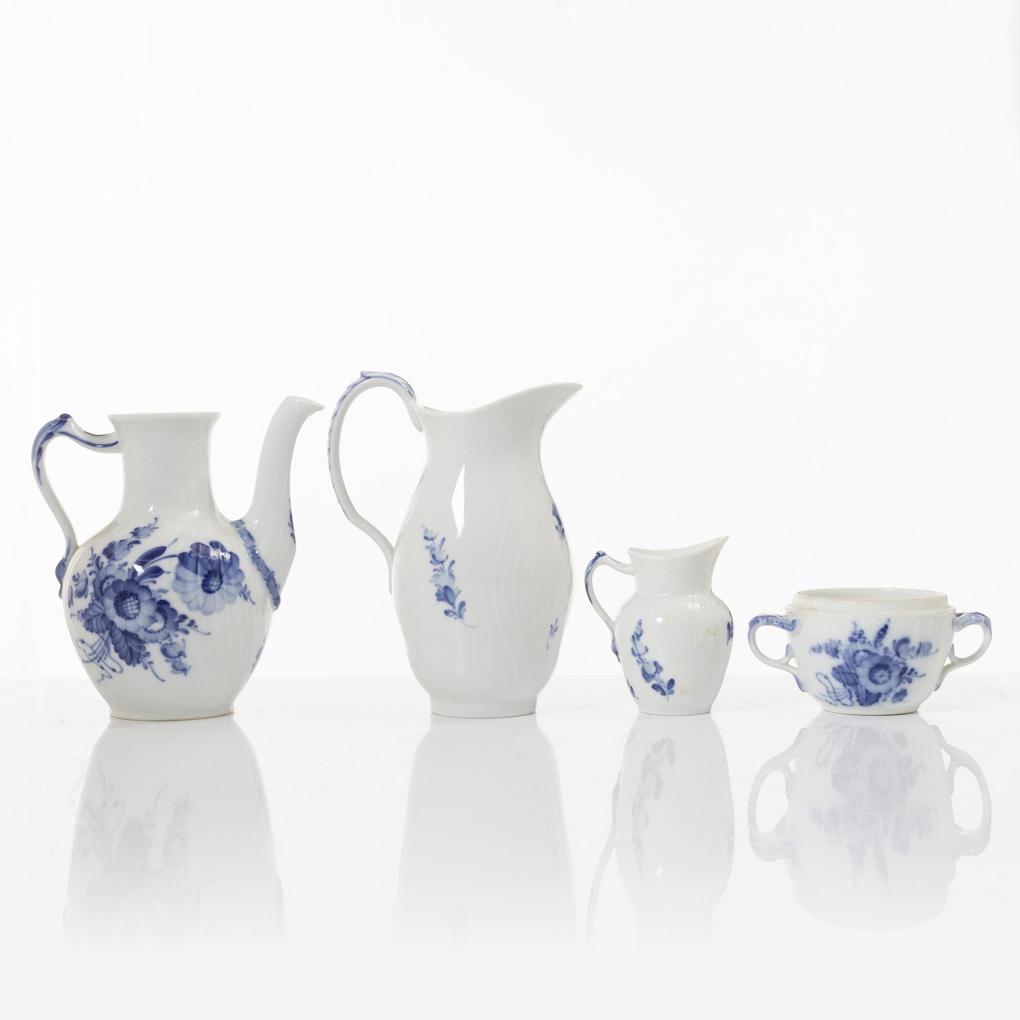 A 53-piece 'Blå Blomst' porcelain coffee service, Royal Copenhagen, Denmark.