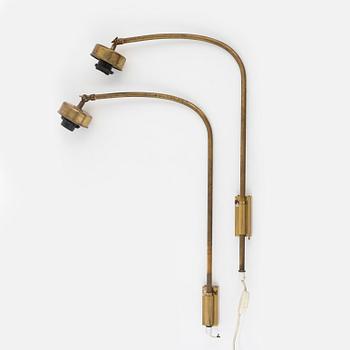 Josef Frank, a pair of model no. 2484 brass wall lights, Svenskt Tenn.