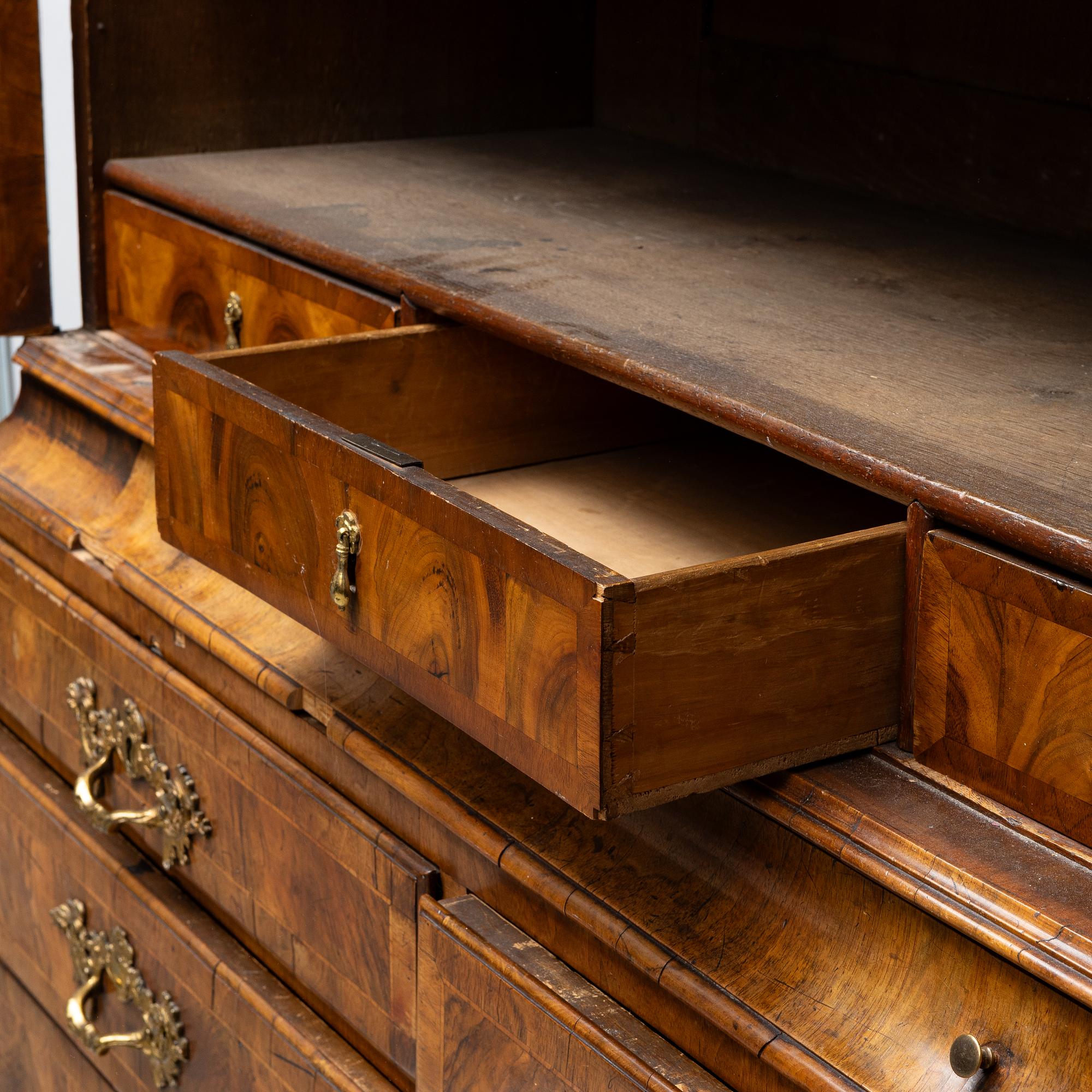 A rococo parquetry cabinet, Stockholm, later part 18th century.