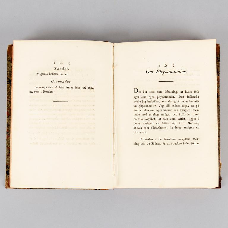 ”Resa til Italien”, med 38 handkolorerade planscher.