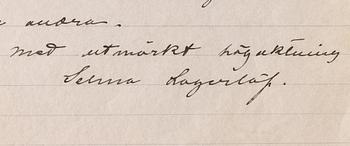 Selma Lagerlöf, signerat brev, Mårbacka, Sunne, 22/11 1914.