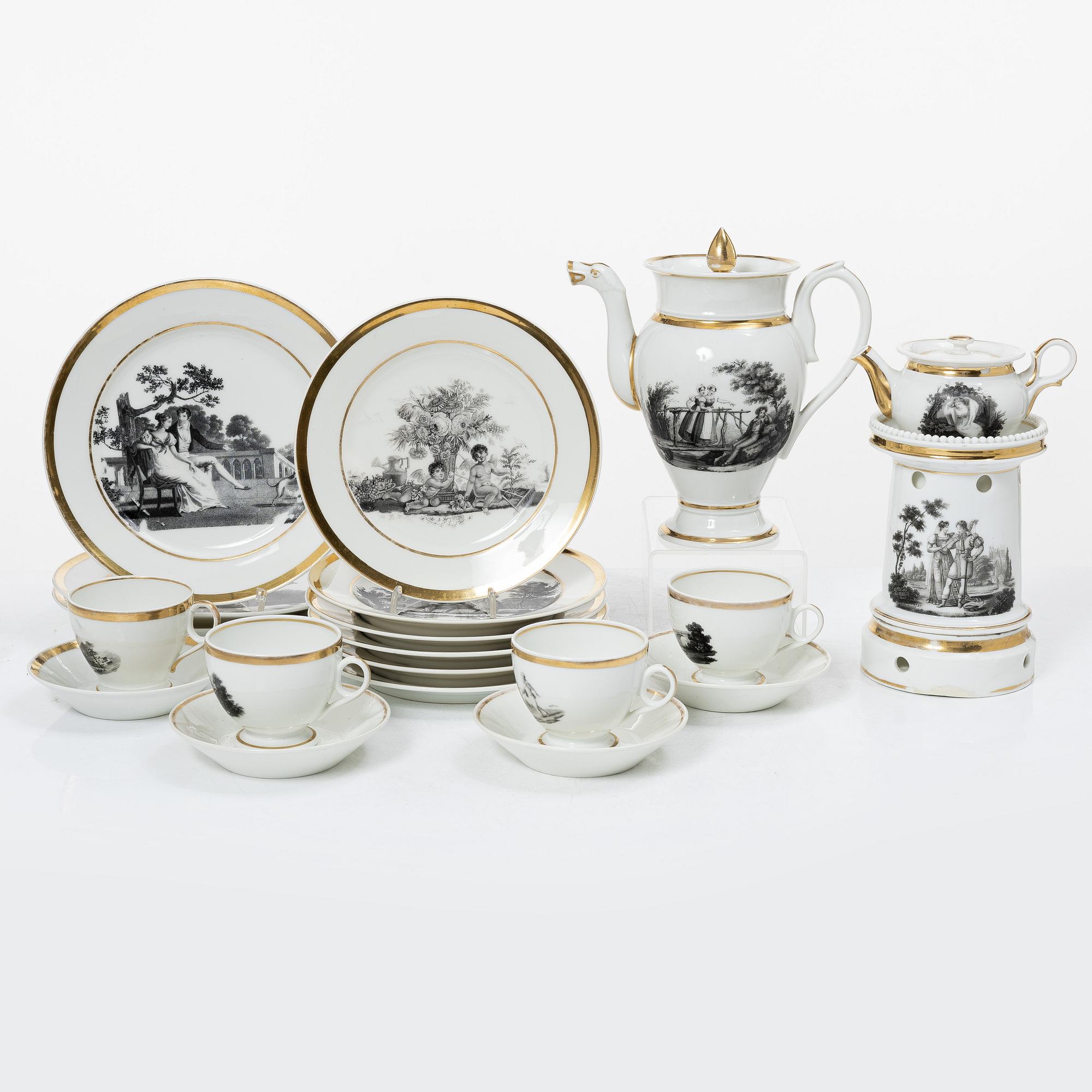 Service pieces, 15 pcs, Empire, first half of the 19th century.