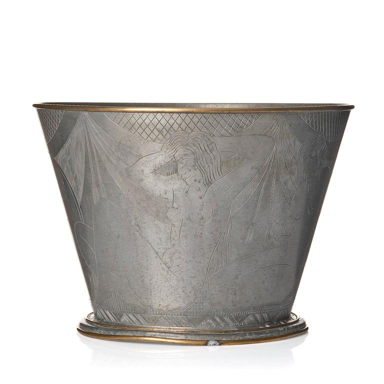 Tyra Lundgren, a rare pewter bowl model "630", Firma Svenskt Tenn, Stockholm 1931.