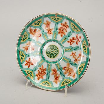 SERVIS, 12 dlr Christofle "Océana vert Gingko", porslin 1900-talets senare del.