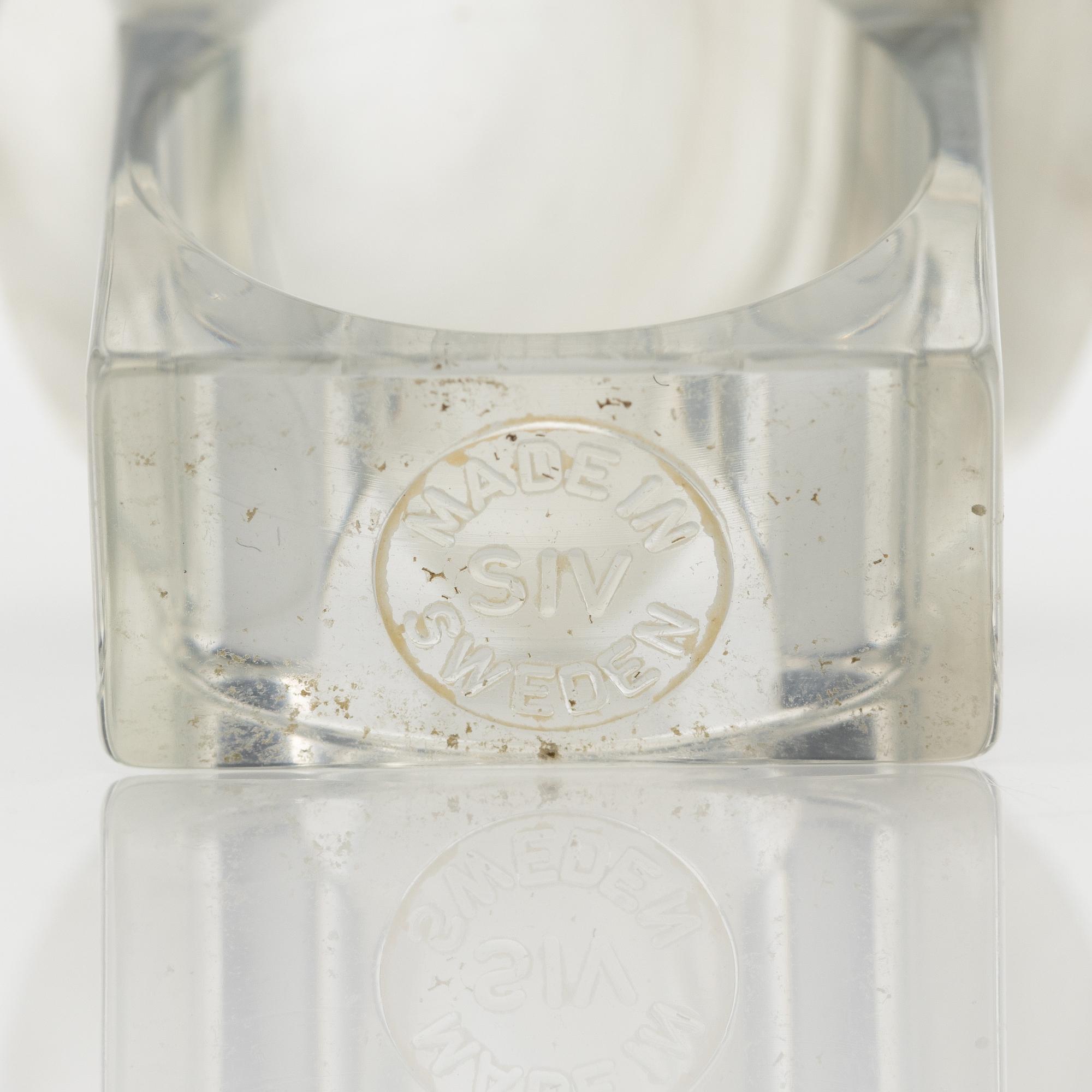 Siv Lagerström, three acrylic rings, 1970s.