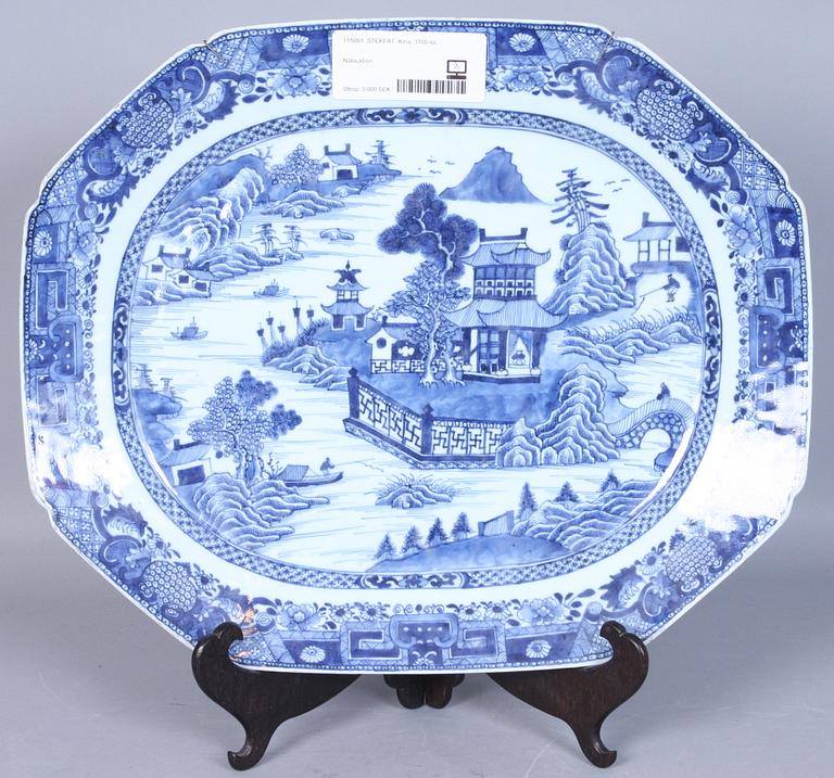 STEKFAT, porslin, Kina, 1700-tal.