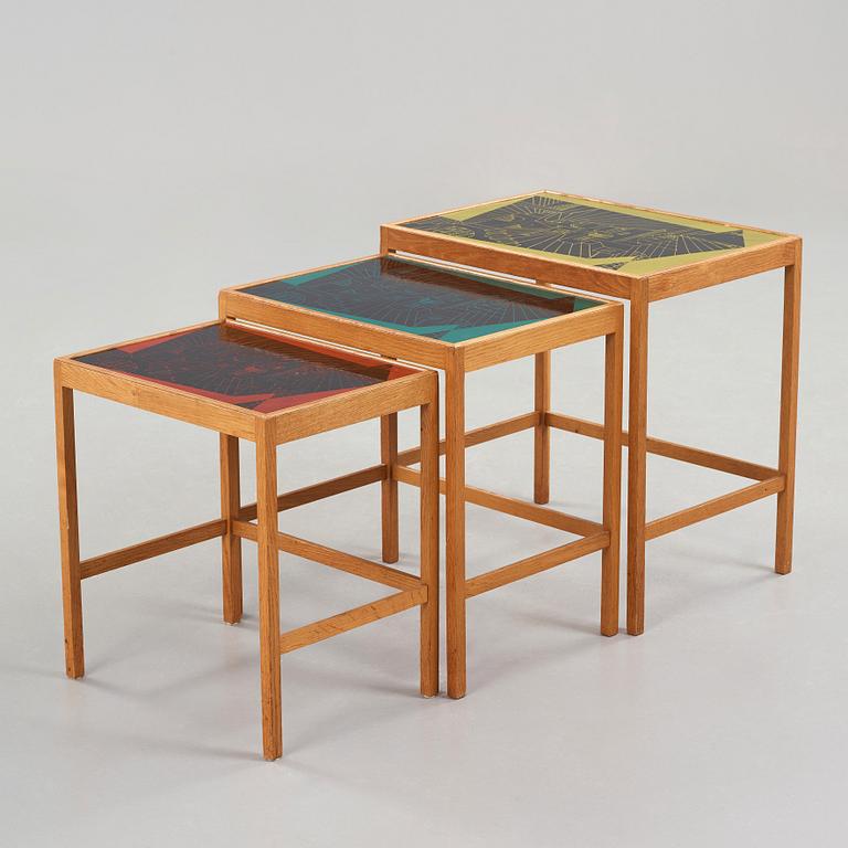 David Rosén, A David Rosén nest of tables, three pieces, '571-005', from the Futura-series, Nordiska Kompaniet, designed in 1953.