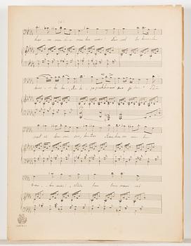Oskar Merikanto, handwritten sheet music, "Miksi laulan" op. 20, no. 2 of three songs, 4 pages, probably comp. in 1894.