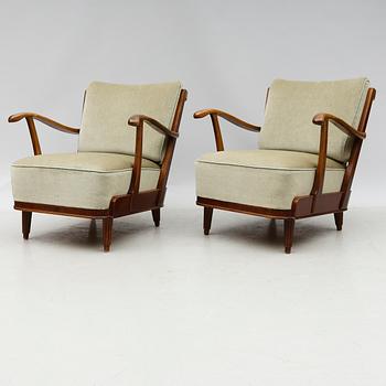 FÅTÖLJER, 1 par, Svante Skogh, Förenade Möbler, Linköping, 1900-talets mitt.