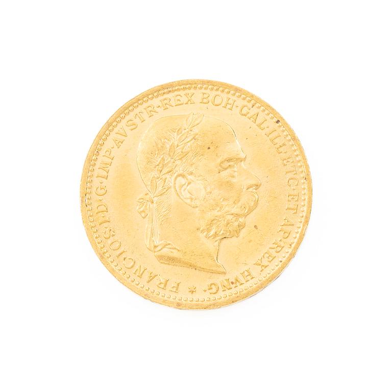 Gold coin, Austria-Hungary, 20 Corona, 1895.