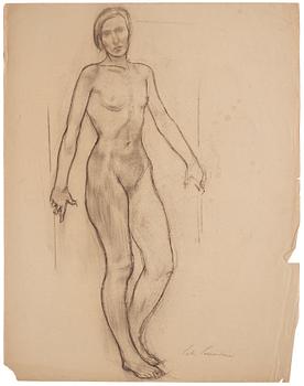 Lotte Laserstein, Traute in front of the mirror, sketch for the painting of the same title.