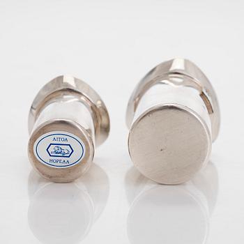 Sockerspade, cocktailmått och cocktailpinnar, 6 st, silver, bl a Pekka Piekäinen och Kultakeskus 1989-99.