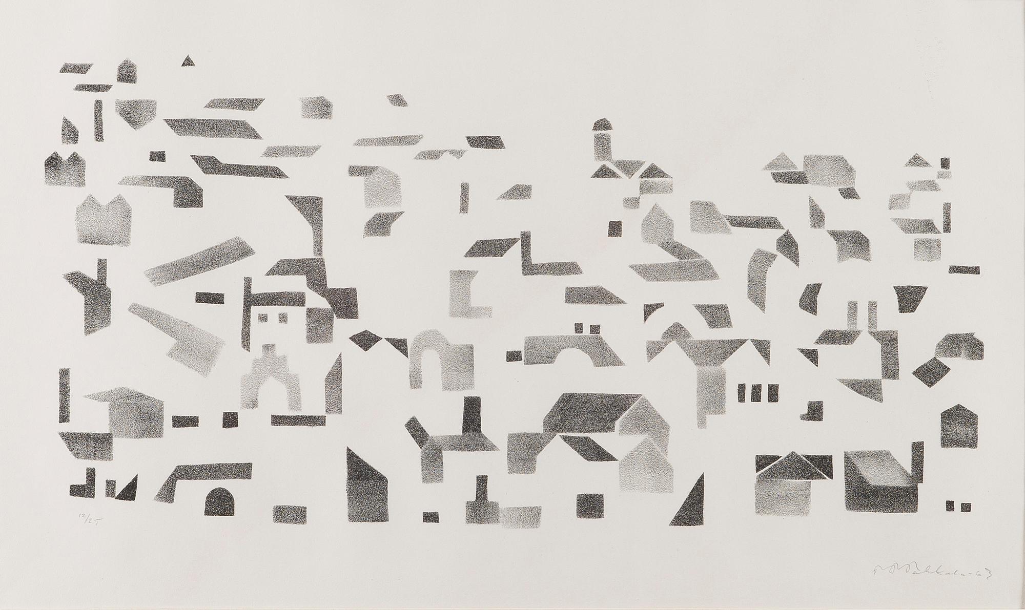 TEUVO-PENTTI PAKKALA, litografia, signeerattu ja päivätty -63, numeroitu 12/25.