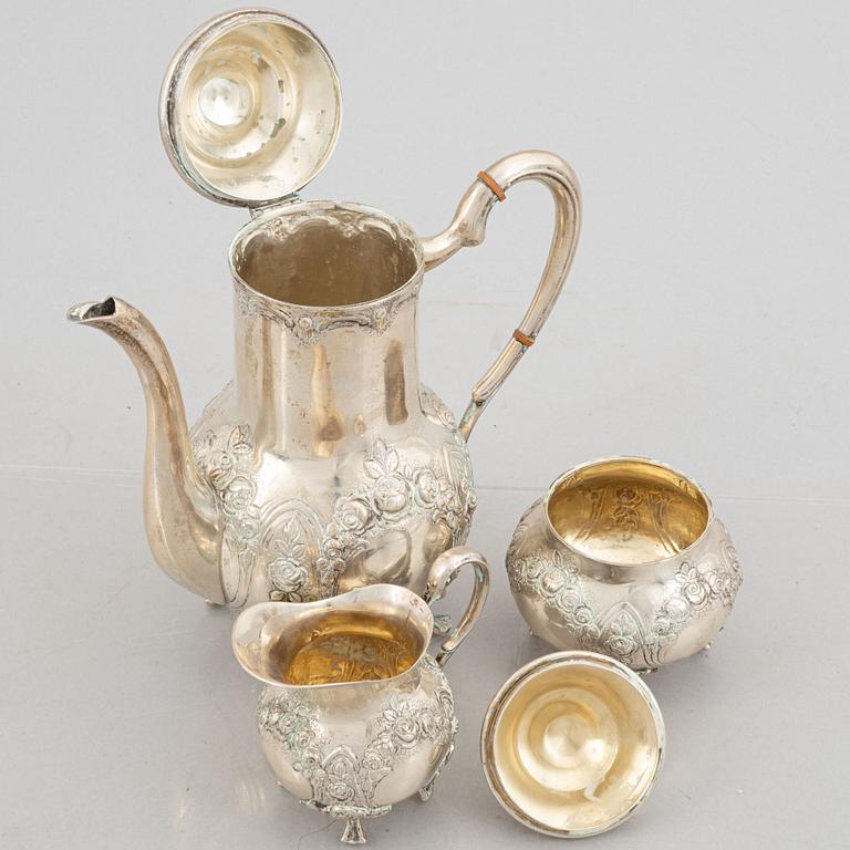 Kaffeservis, silver, 3 delar, svenska importstämplar, 1900-tal.