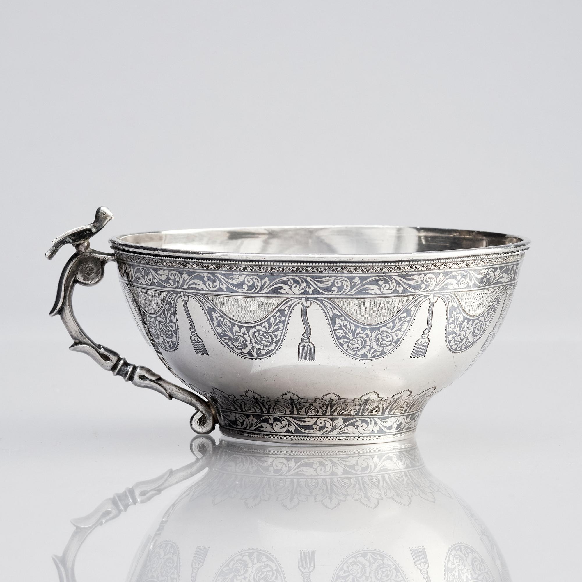 Skål/kopp, silver, Van, Khane Kian, Osmanska riket / Armenien, omkring 1890-1910.