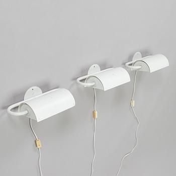 Ben af Schultén,  A set of three 1970s "BS 912" wall lights by Metallimestarit for Artek Finland.