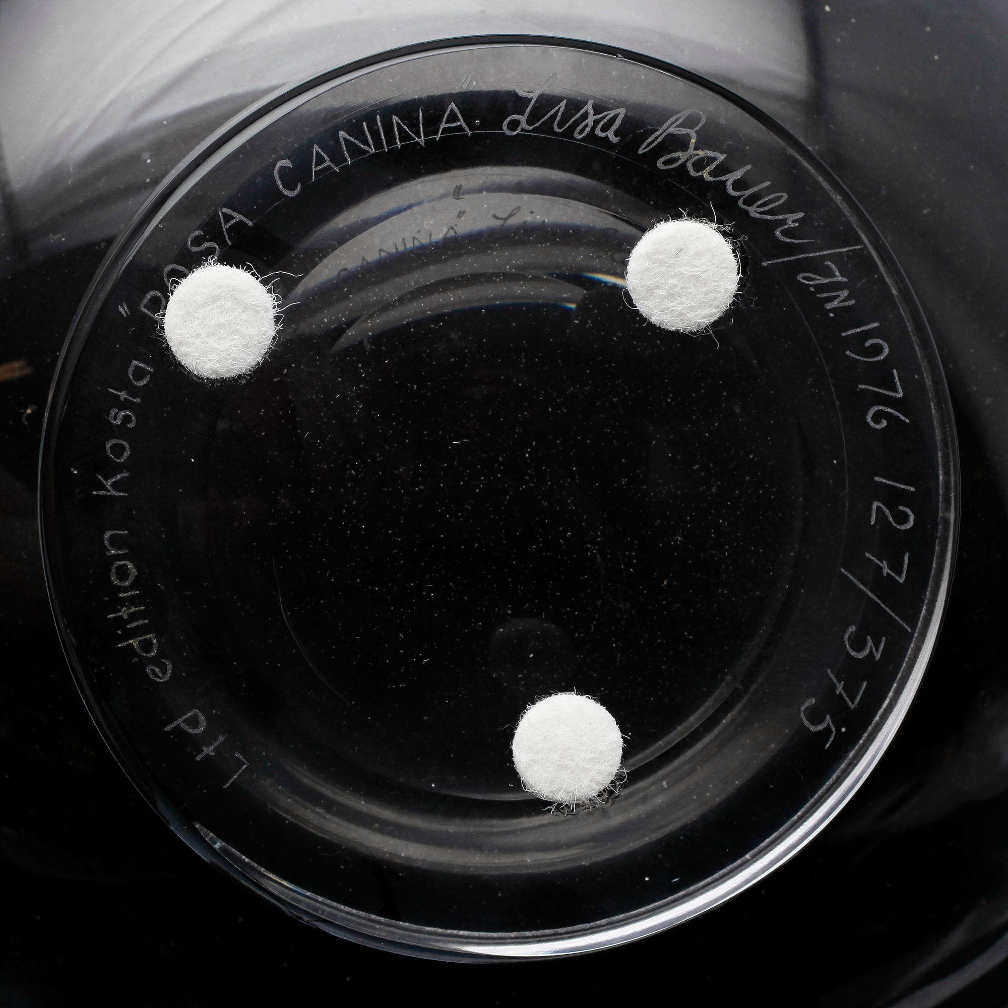 SKÅL, glas, "Rosenskål", Lisa Bauer, Kosta, nr 127 av 375 ex.