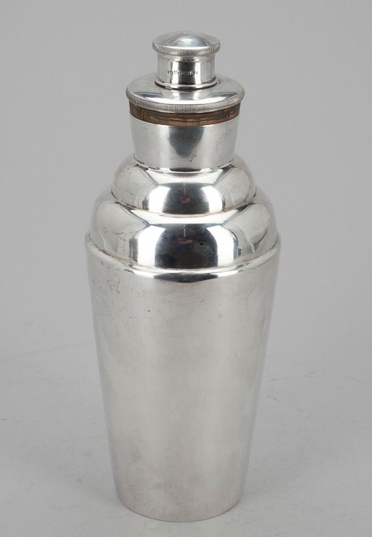 COCKTAILSHAKER, silver, Kultakeskus, Tavastehus 1950, 427 g.