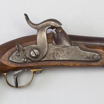 A Swedish percussion pistol 1854 Navy pattern.