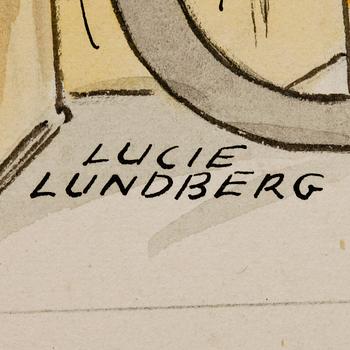 LUCIE LUNDBERG, blandteknik, signerad.