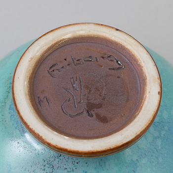 A mid 20th century signed stoneware bowl by Berndt Friberg, Gustavsberg studio.