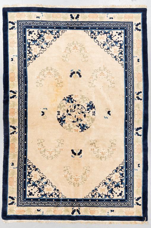 Carpet, old, China (antique finish) ca 276 x 189 cm.