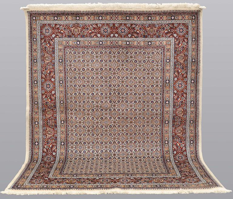 A carpet, Moud part,silk, ca 195 x 150 cm.