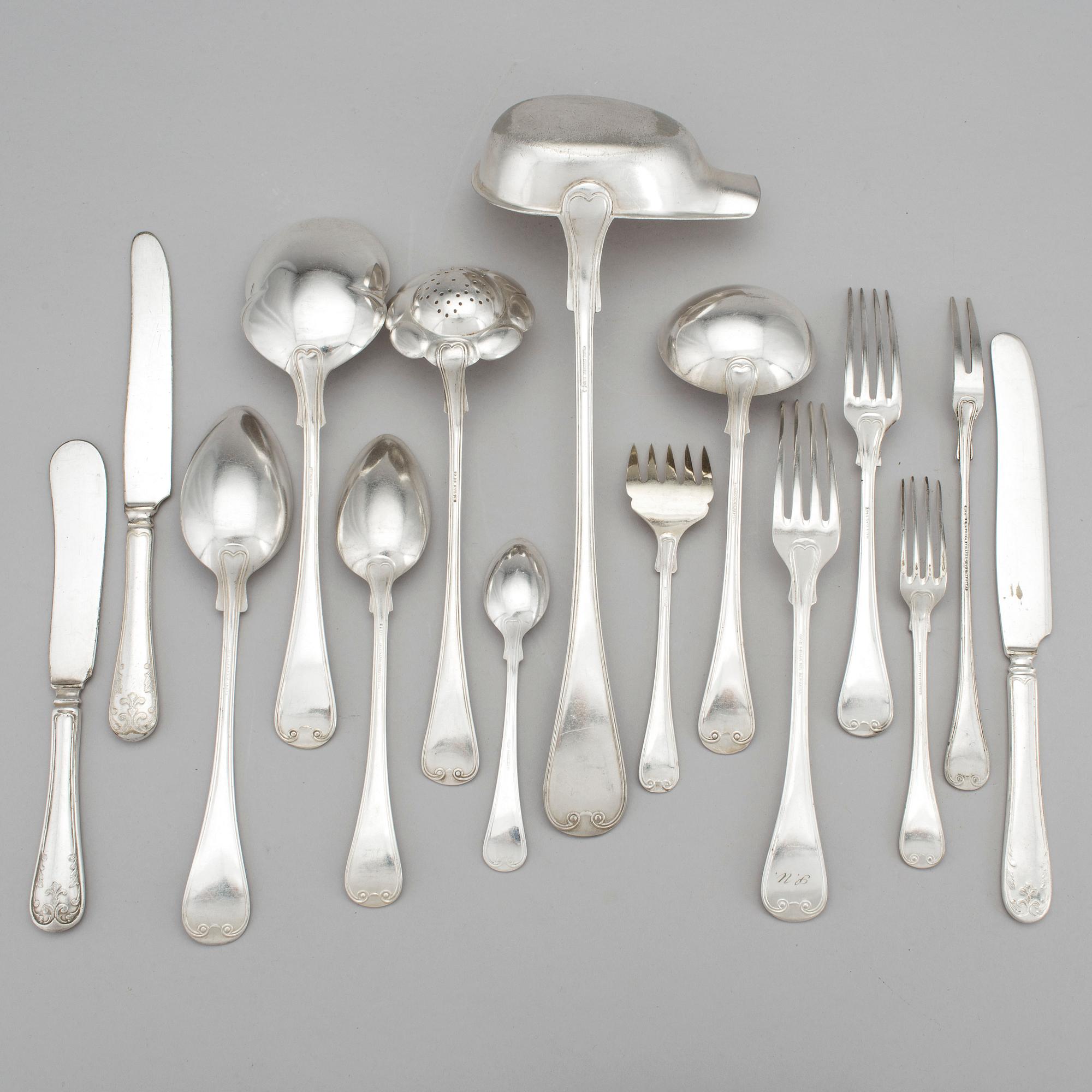 BESTICKUPPSÄTTNING, 72 delar, nysilver, modell "Gammal fransk", bland annat Gense.