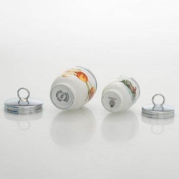 A set of eighteen egg coddlers, Royal Worcester, England, late 20th century.