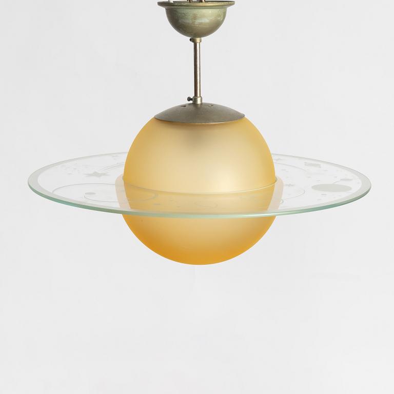 Ceiling lamp, so-called "Saturn lamp", circa 1930s/1940s.