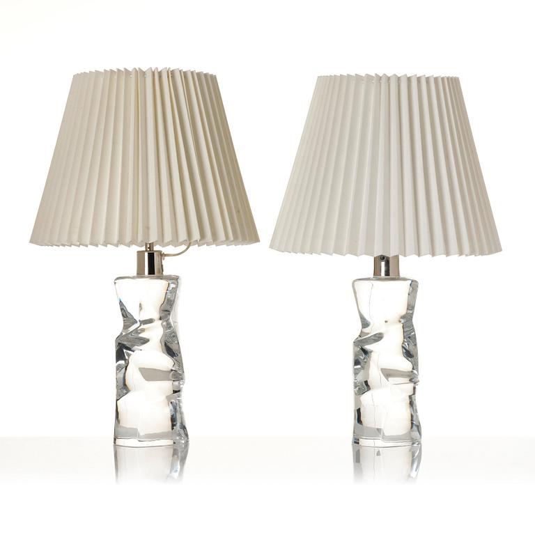 Olle Alberius, a pair of table lamps model "2214/271", Orrefors, 1960-70s.