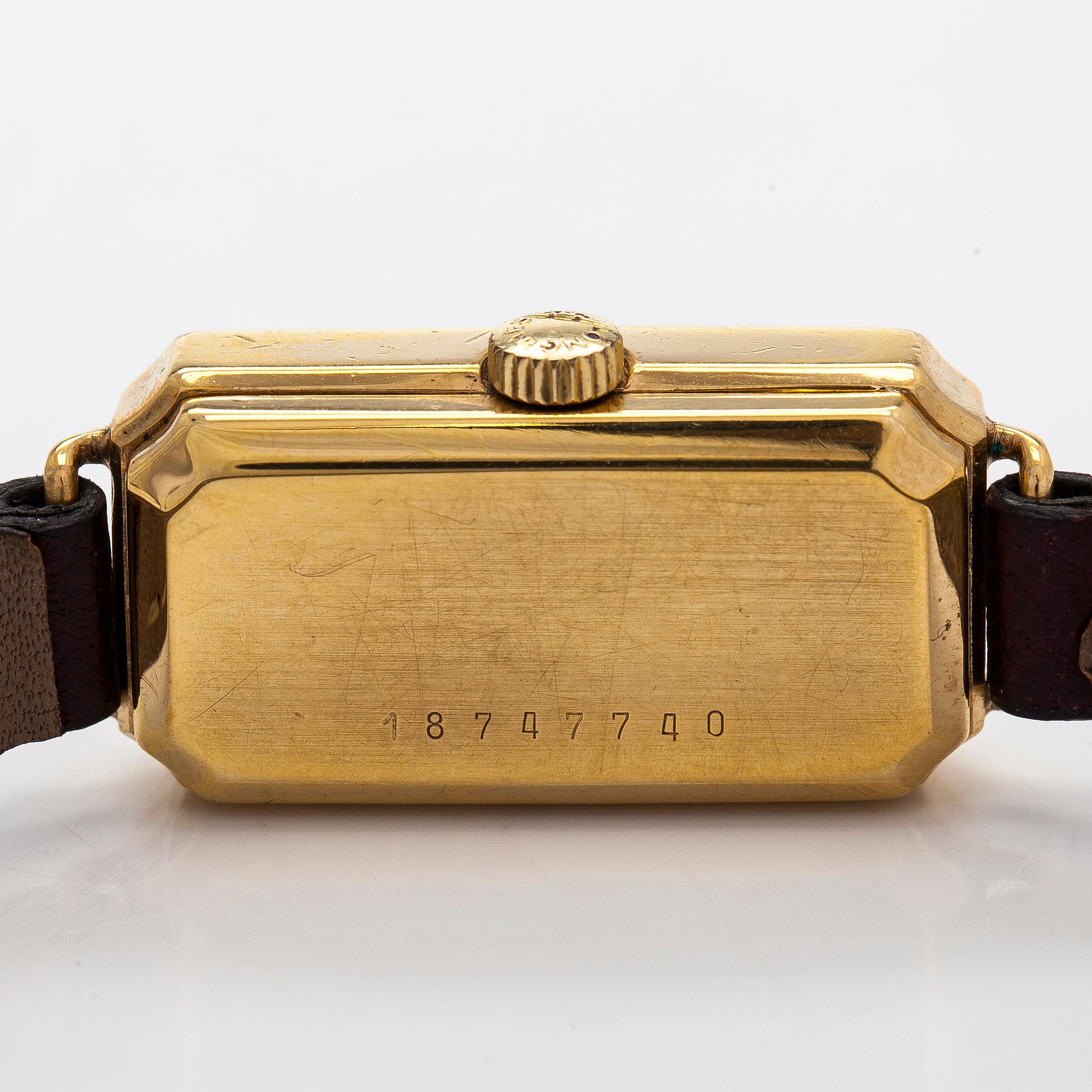 Longines, armbandsur, 25 x 13 mm, förgyllt 20 M, manuellt.