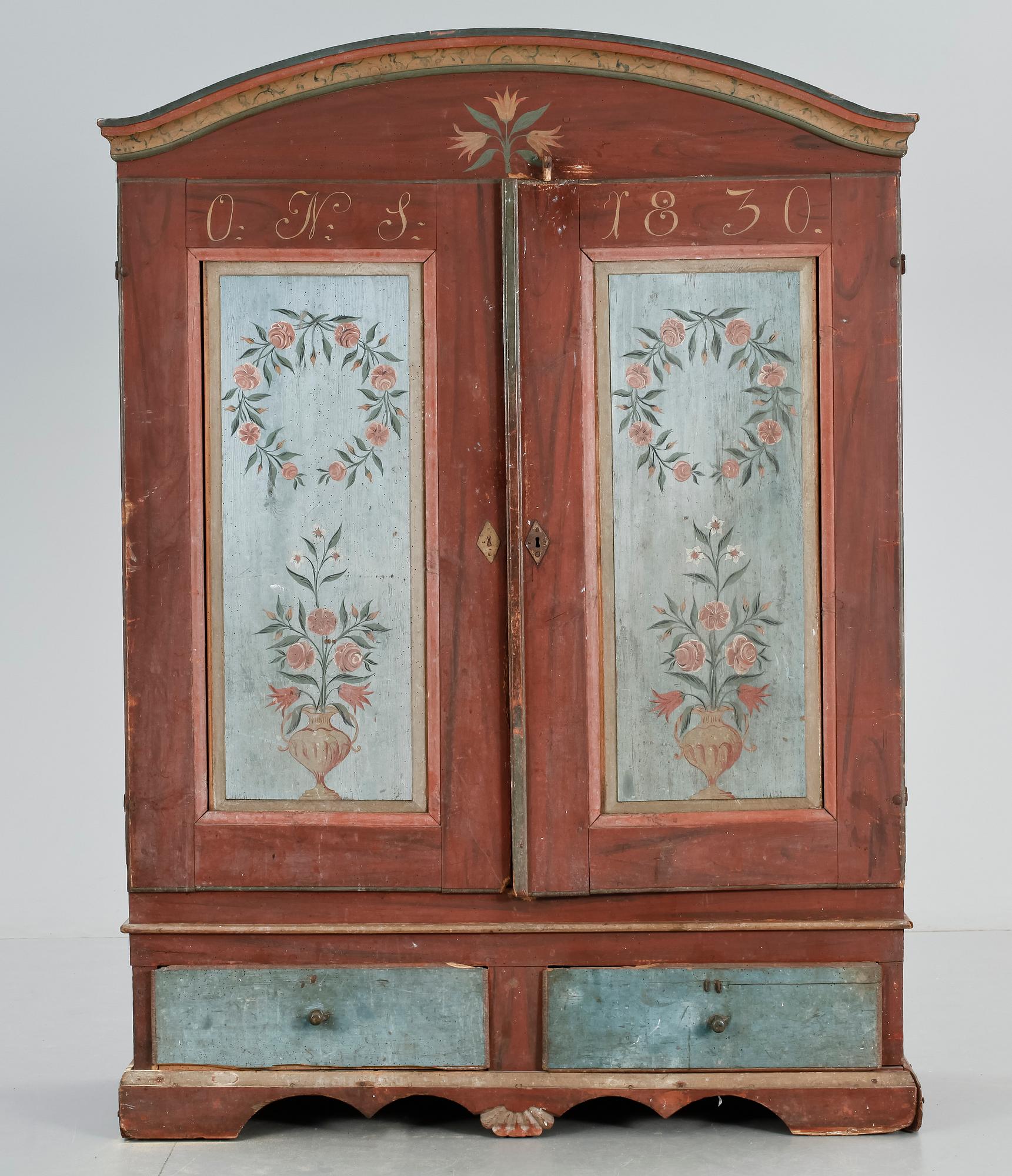 SKÅP, allmoge. Halland. Märkt 1830.