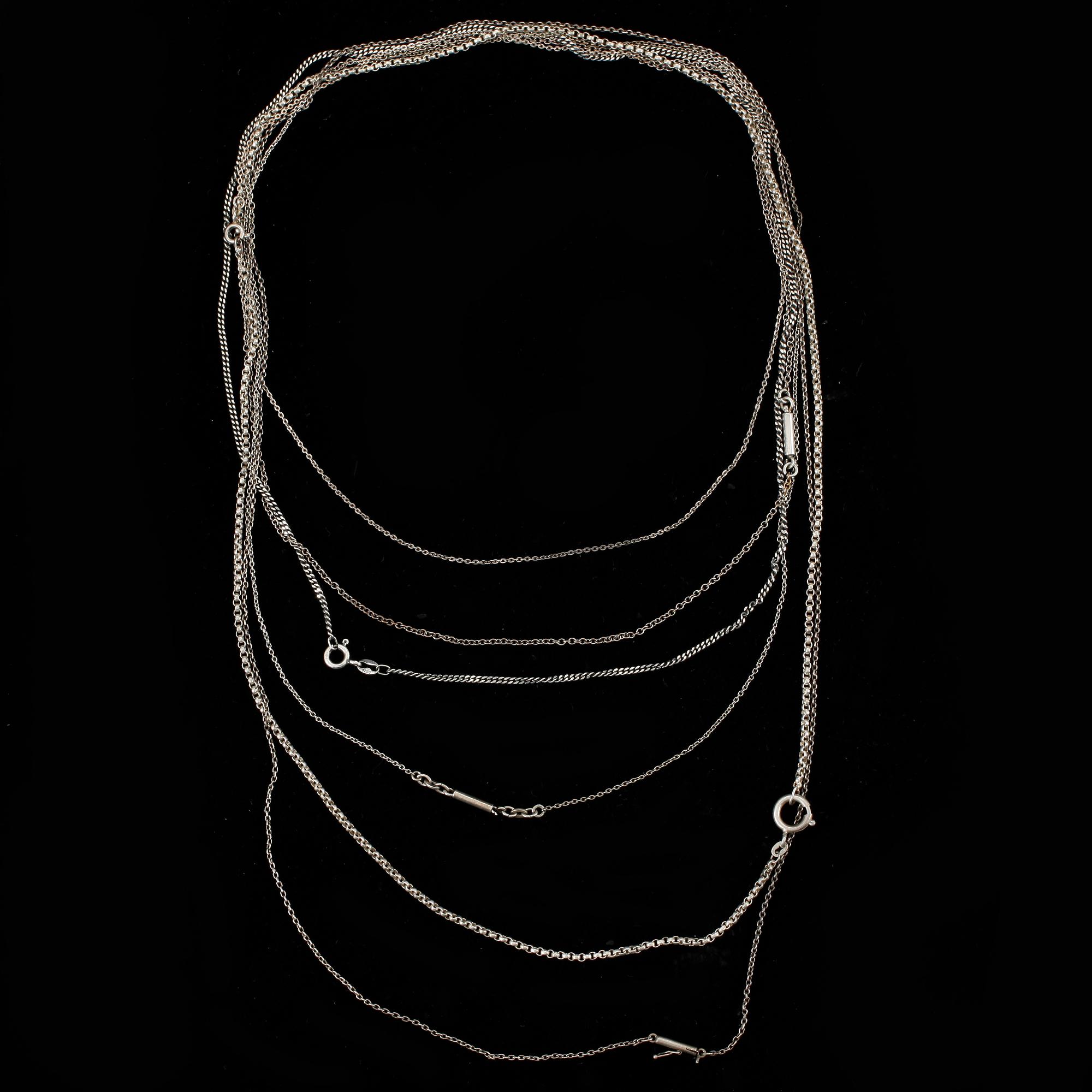 PARTI SMYCKEN, 30 delar, silver, bla jugend och WA Bolin o Borgila. 1900-tal. Totalvikt ca236g.