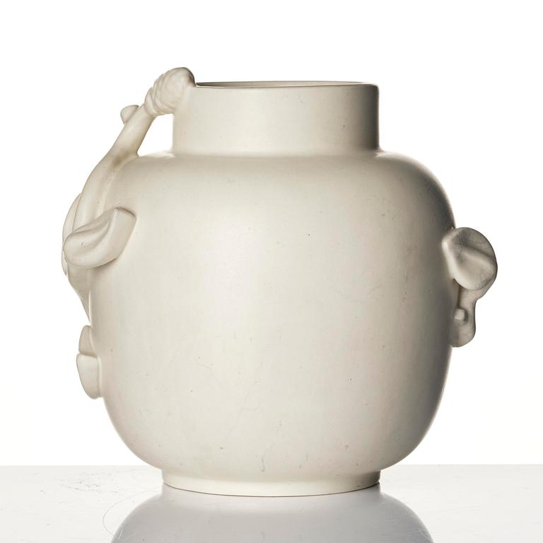 Wilhelm Kåge, vaser, två stycken, "Carrara", keramik, Gustavsberg, 1930-40-tal.