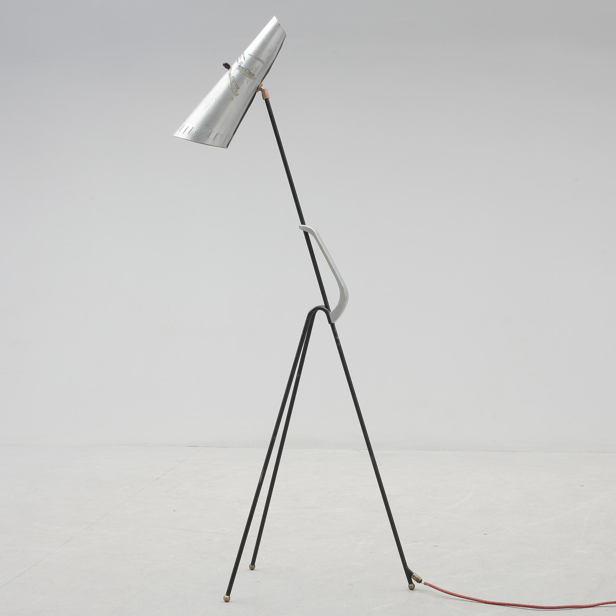 GOLVLAMPA, metall, 1960-tal.