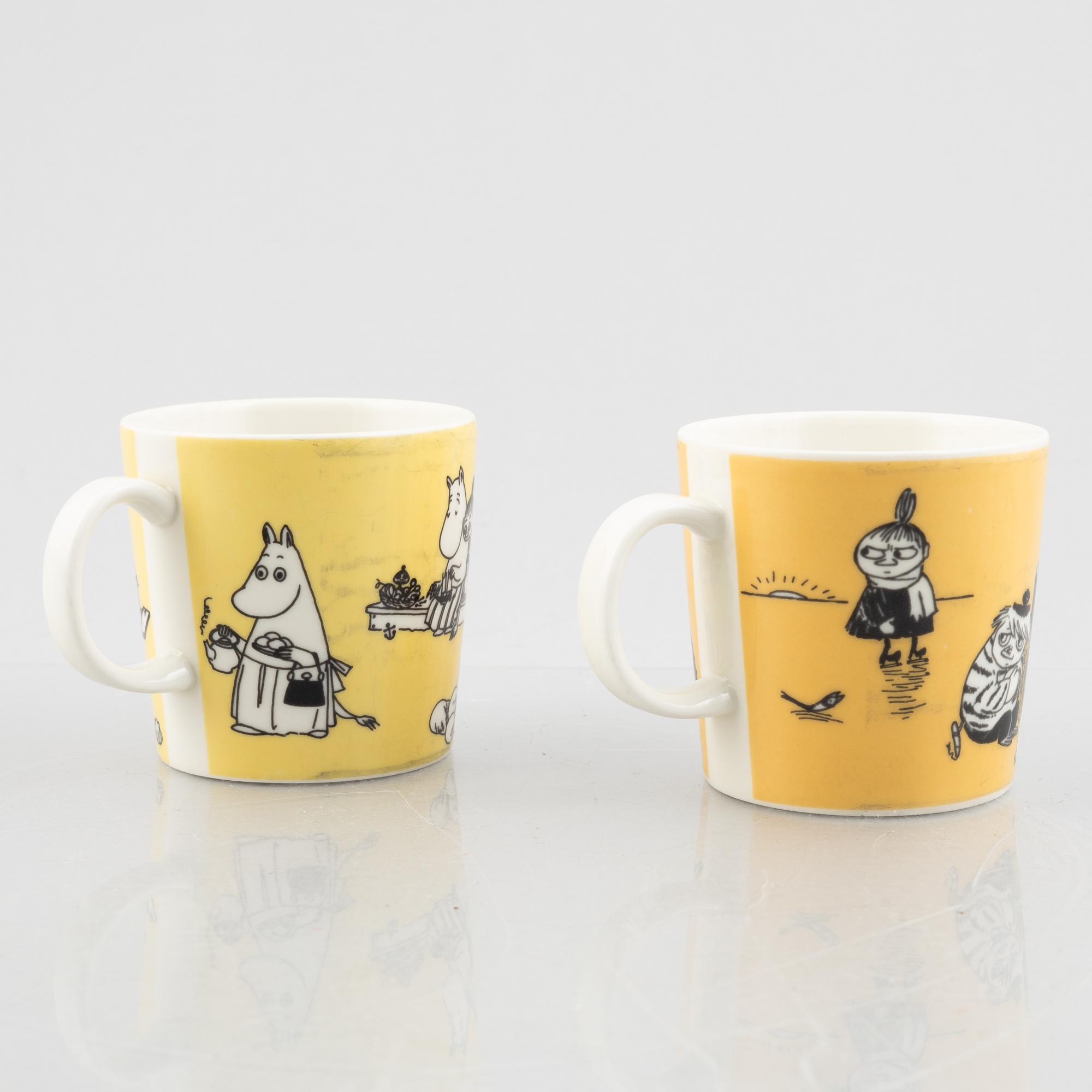 Two porcelain 'Moomin' mugs, Arabia, Finland, 1990-1996.