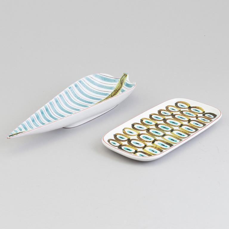 A faience bowl and tray by Stig Lindberg Gustavsberg.