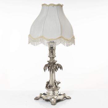 Gustaf Adolf Cedergren, bordslampa, silver, Stockholm 1886.
