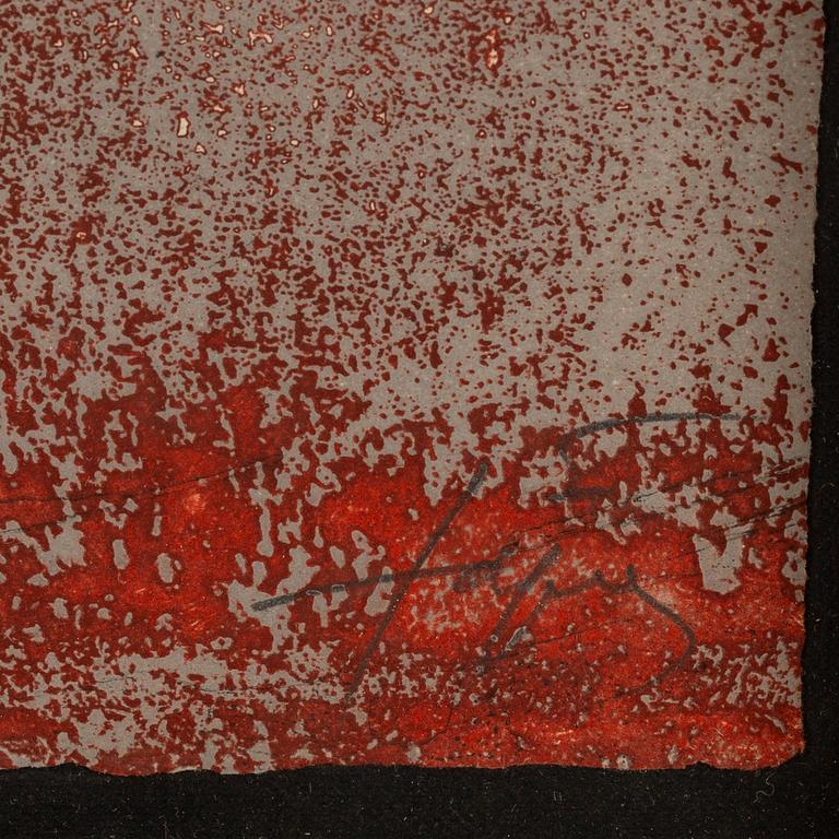 ANTONI TÀPIES, etching in colours, signed and numbered 18/50.