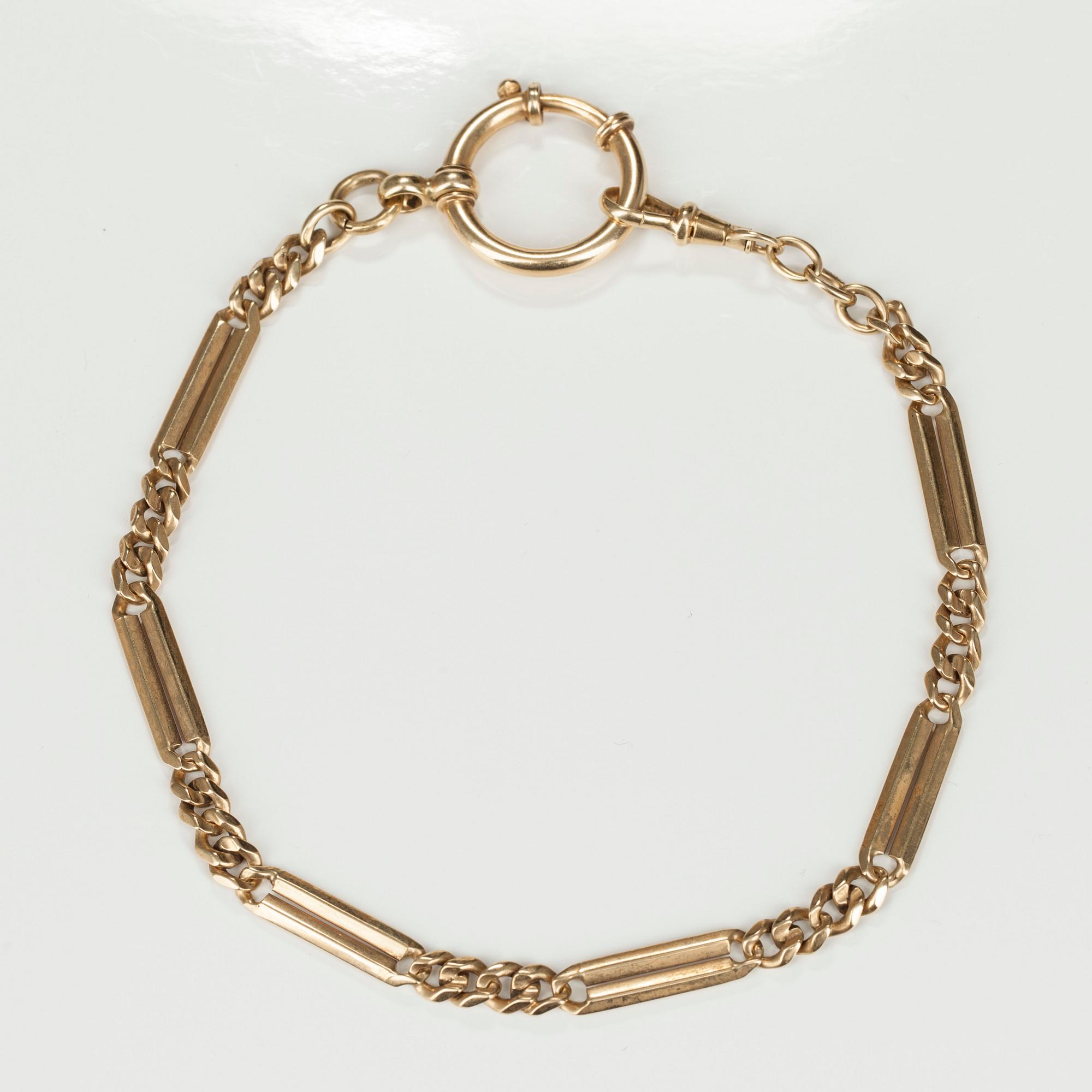 KLOCKKED, 14K guld, otydlig finsk årsstämpel. Vikt 17,9 g.