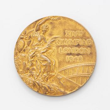 Olympic Winner Medal, London 1948, gilt silver, John Pinches Ltd.