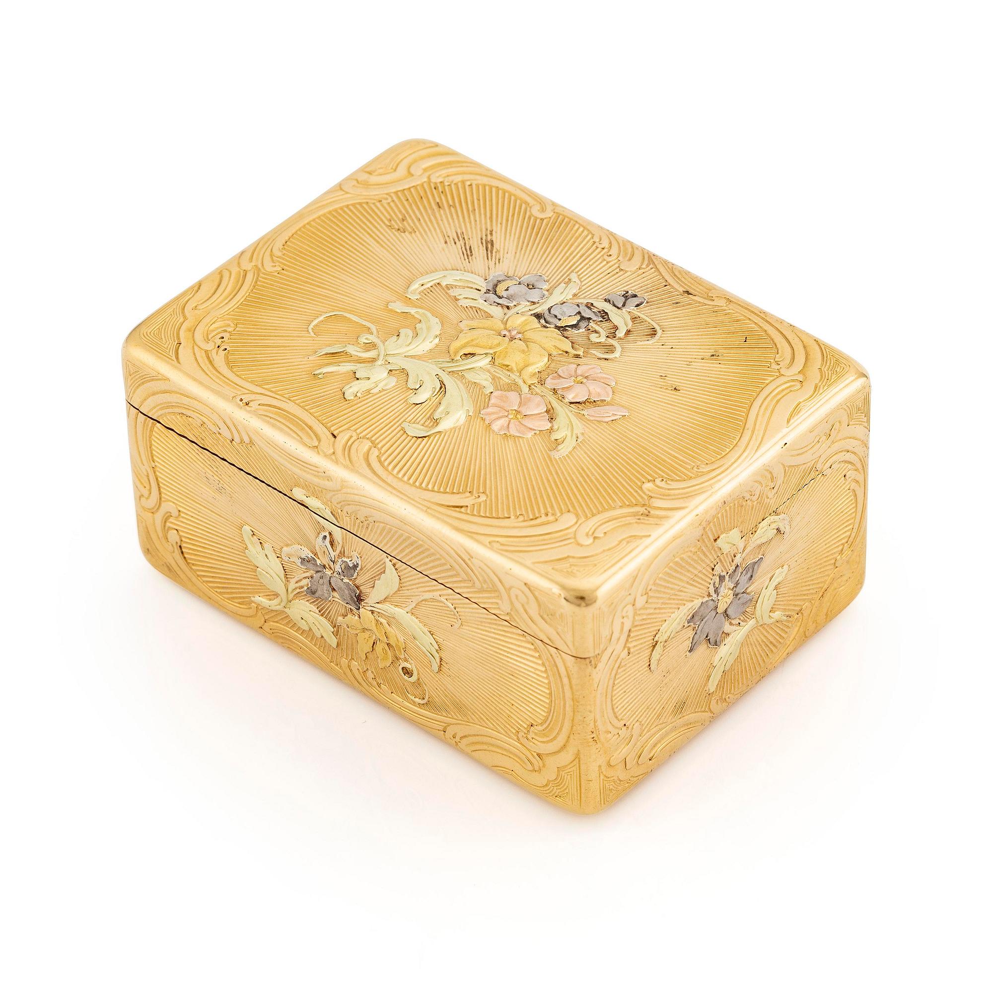 A Swedish 18th century gold snuff-box, marks of Anders Liedberg, designer probably Christian Precht, Stockholm 1763.