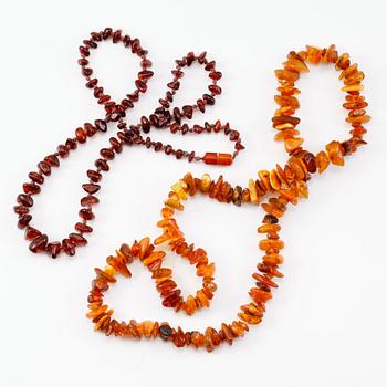 COLLIER, 2 st, bärnsten.
