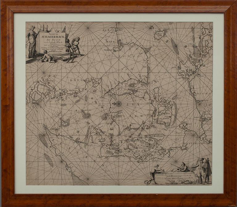 A NAUTICAL CHART, Pascaert van Schager-rack, de Belt en de Orisondt, tot in de Oost Zee.  Joannes van Keulen.