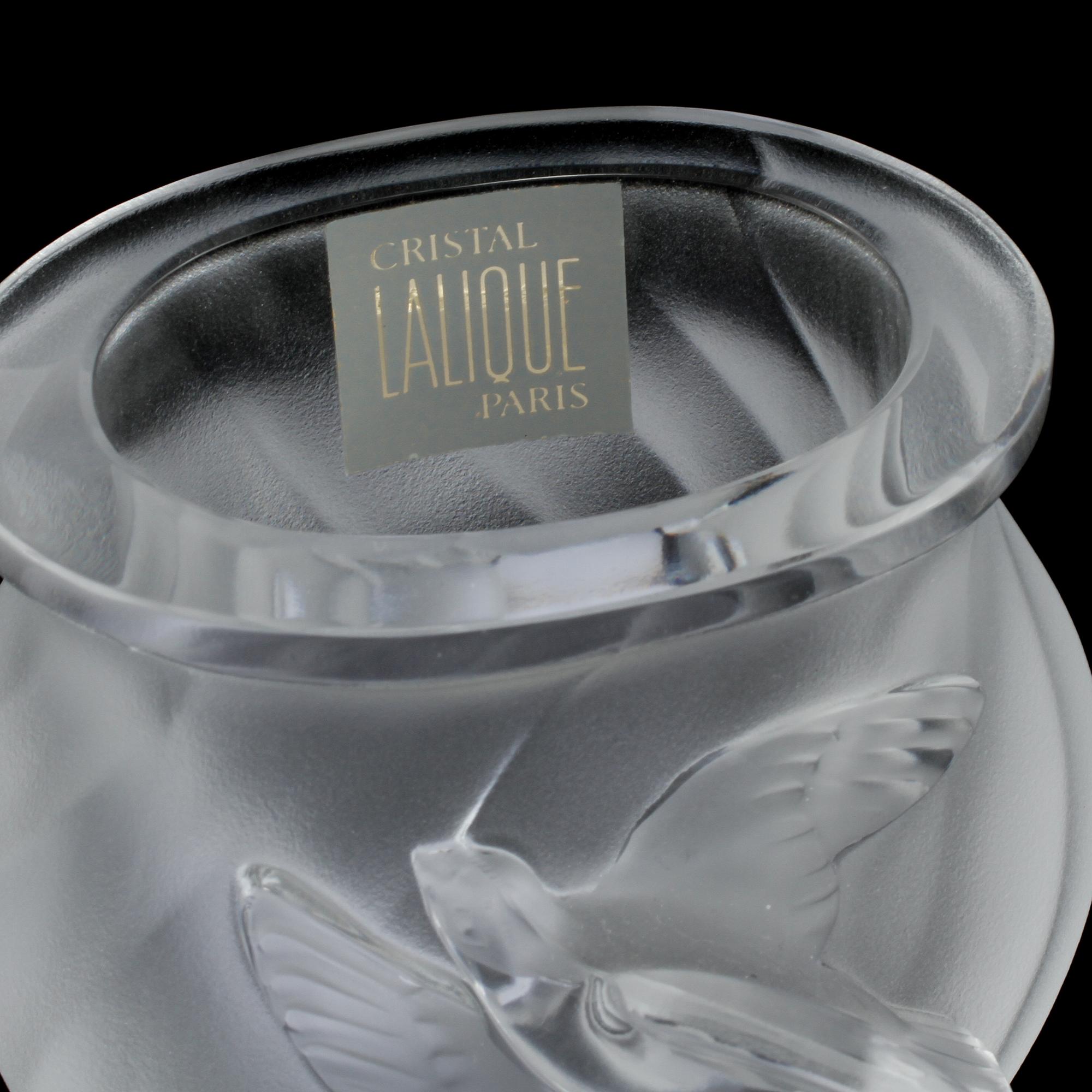 VASER, ett par, glas, Lalique, 1900-talets andra hälft.