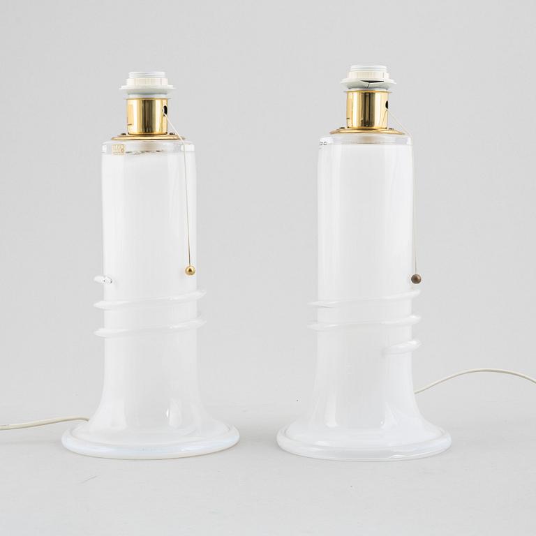 Hanne Dreutler, a pair of glass table lamps, Studio Åhus/Ateljé Lyktan.